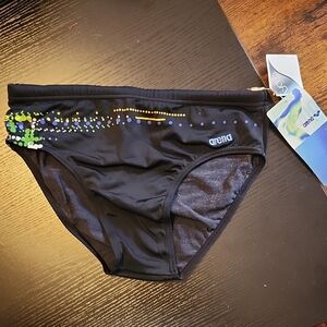 Arena Black Swimwear with Blue Accents